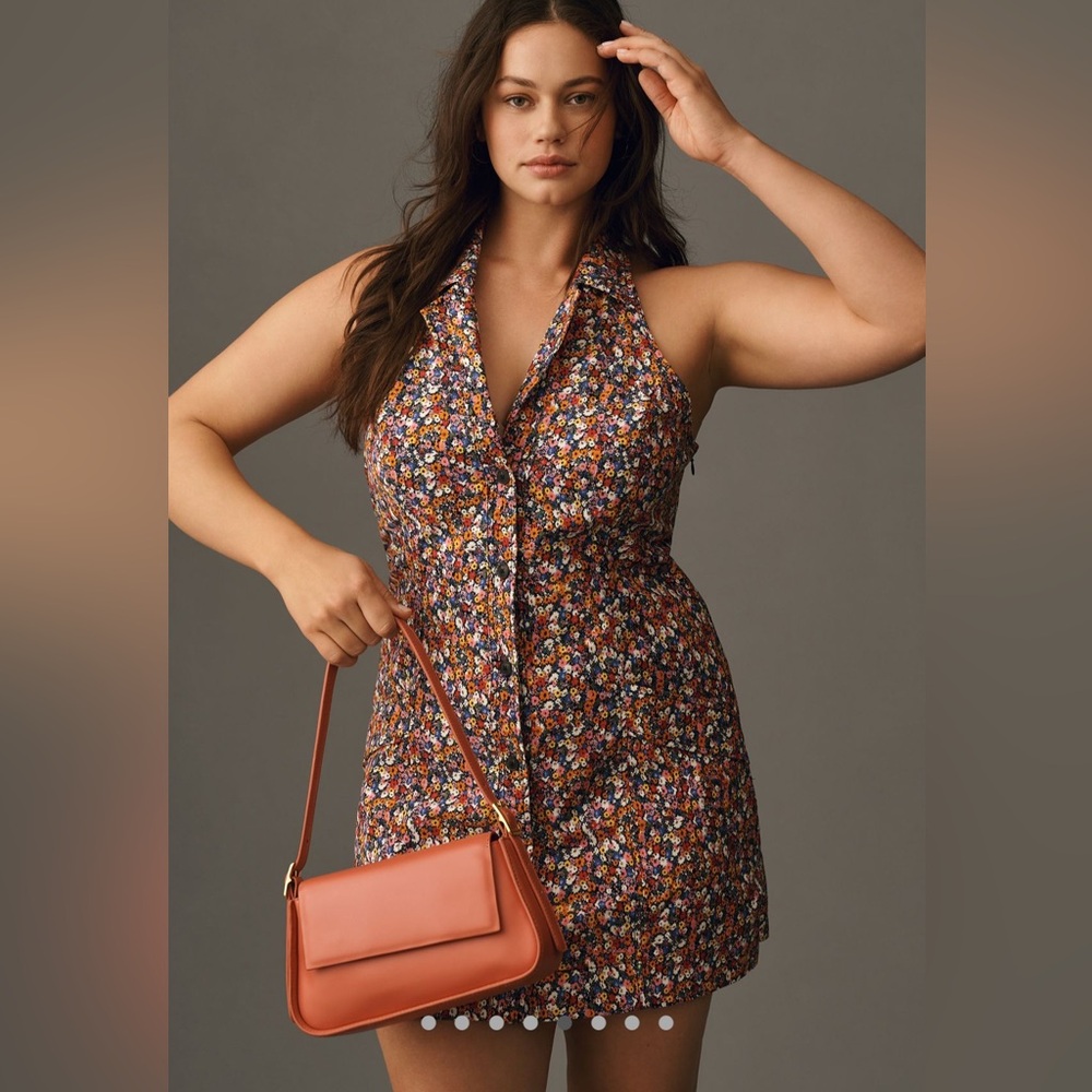 NWT- never worn. Anthropologie Multicolor Floral Halter Mini Dress